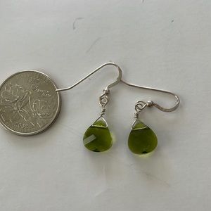 peridot green crystal earrings.
